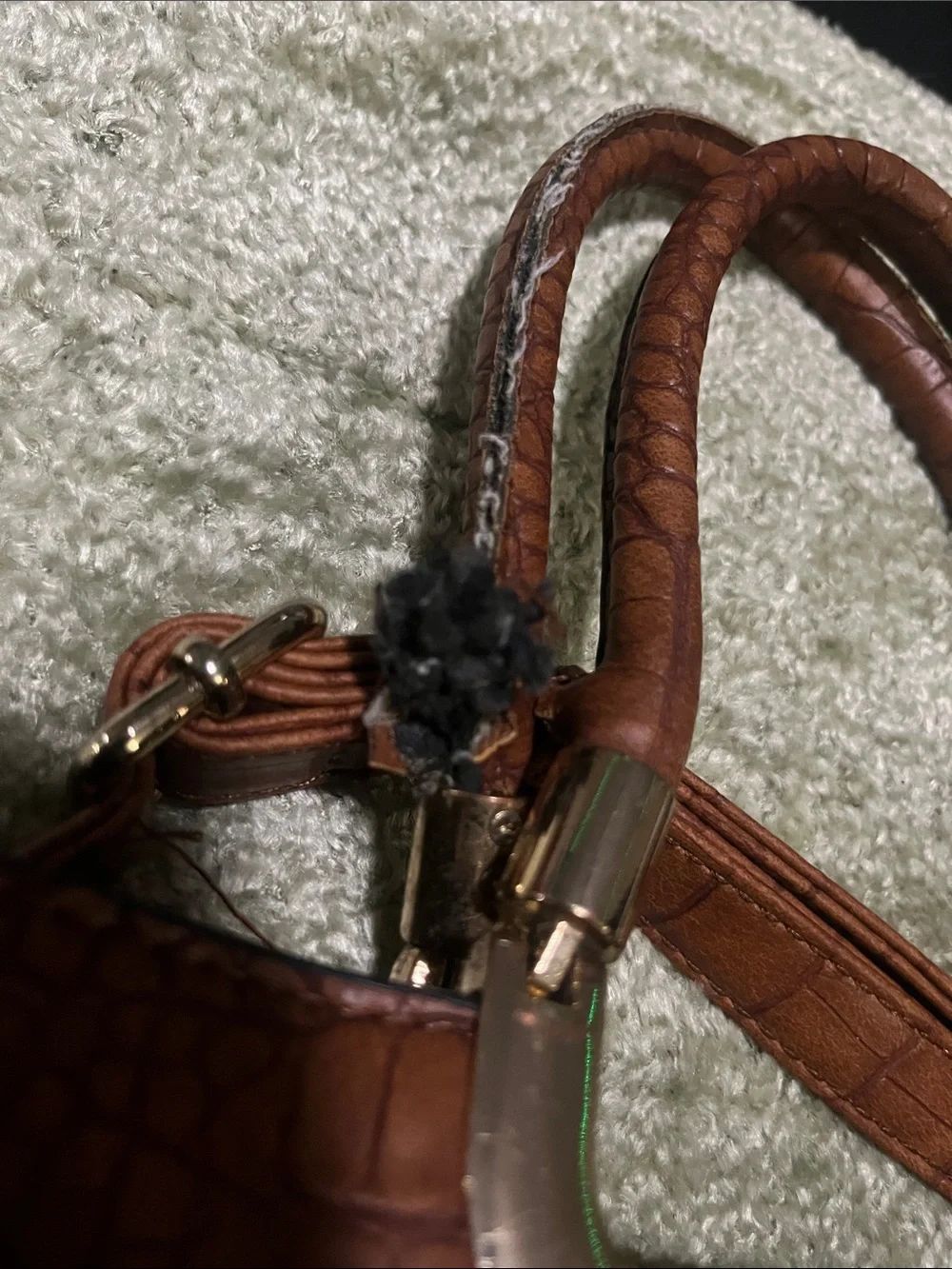Classic Croc-Embossed Brown Satchel Bag - Versatile Shoulder & Top-Handle